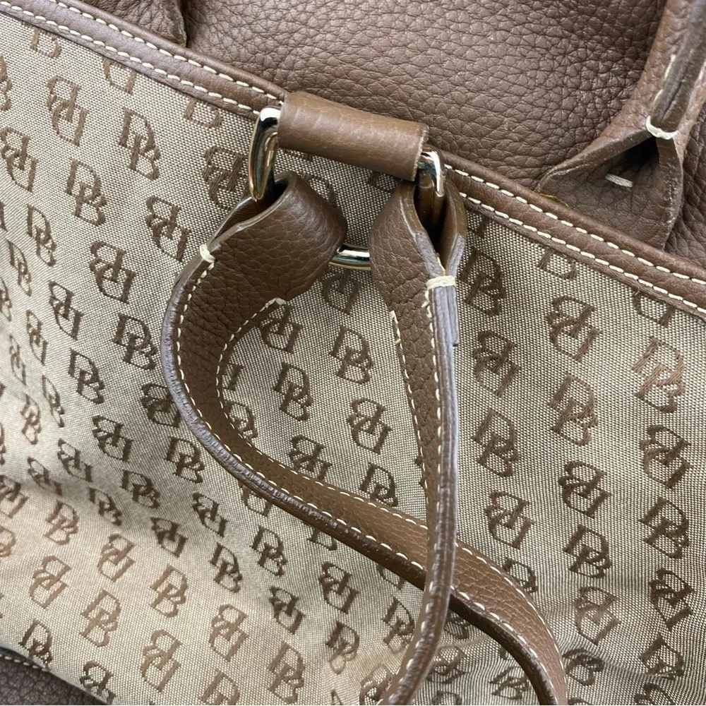 Dooney & Bourke Tan and Brown Monogram Backpack